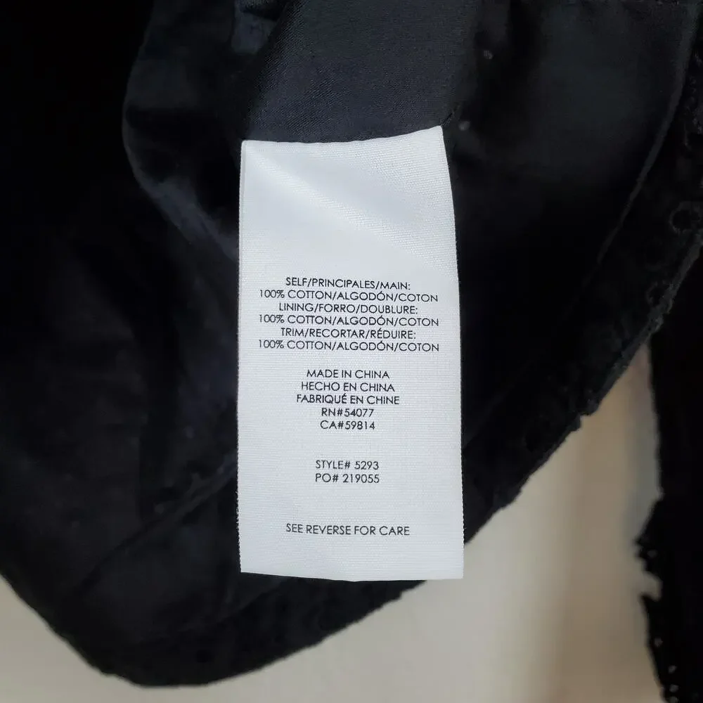 Cabi Blazer Womens Size 4 Eyelet Flamenco Jacket Lace 5293‎ Black Long Sleeve